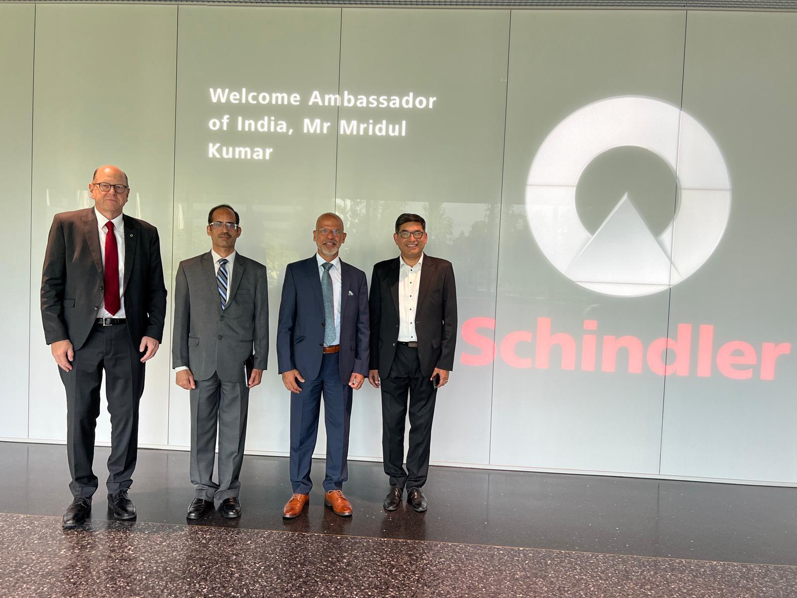 Ambassador Mridul Kumar met Mr. Silvio Napoli,  Chairman and CEO, Schindler Group on 27 August 2024 